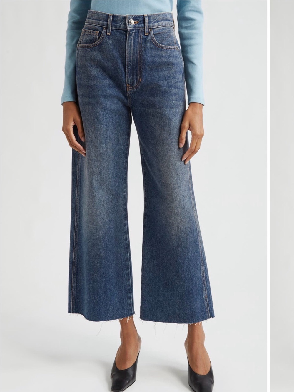 Veronica Beard Taylor High Rise Wide Leg Jeans
